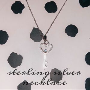 Sterling Silver Heart Key Necklace🗝